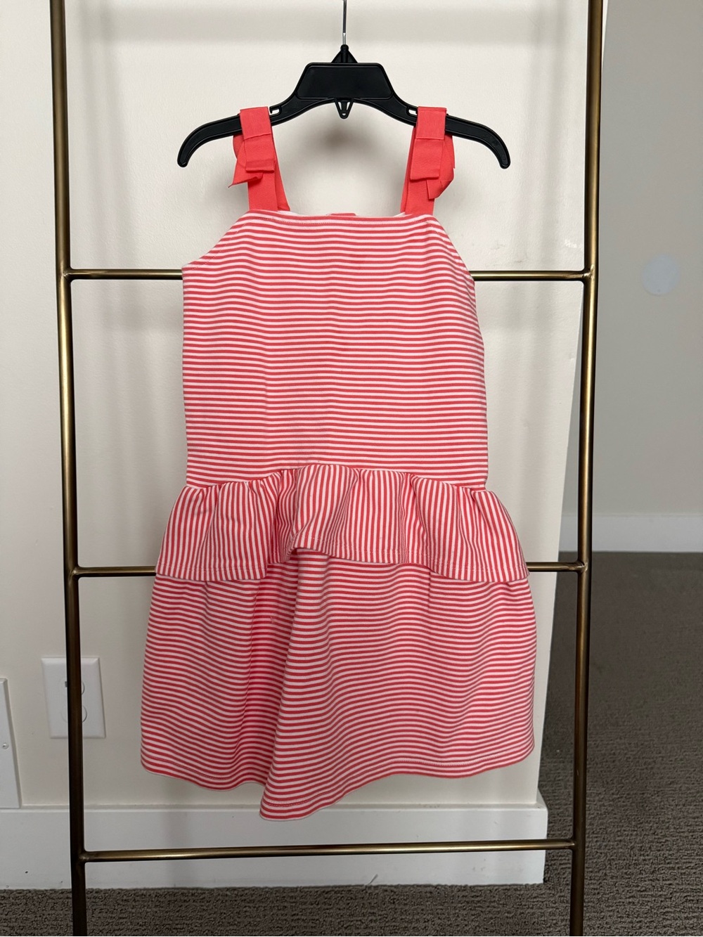 Janie and Jack Coral and White Striped Dress